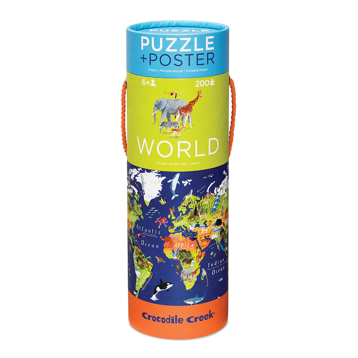 200 Piece World Animals Puzzle + Poster
