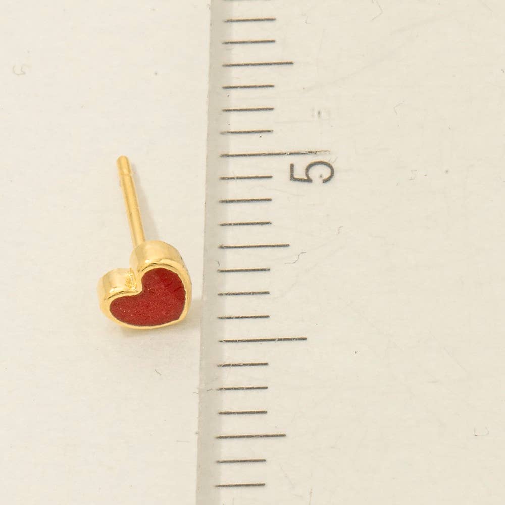 Heart Stud Earrings - White
