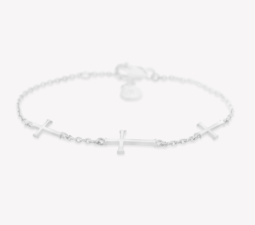 Small Calvary Cross Bracelet - Silver