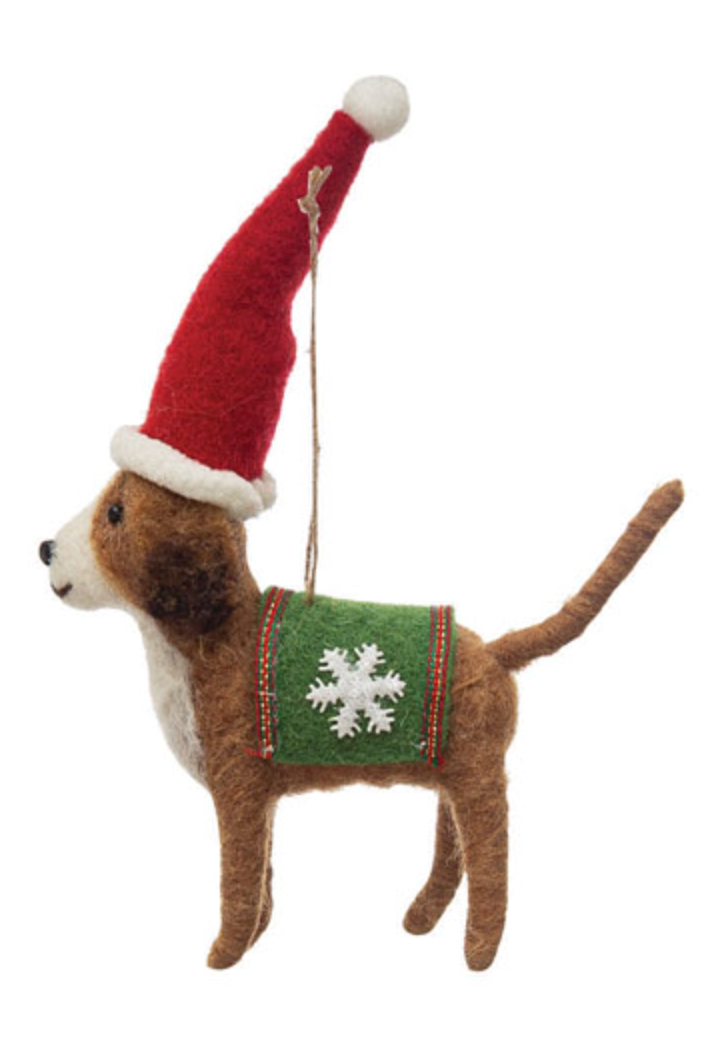 Holiday Felt Dog Ornament