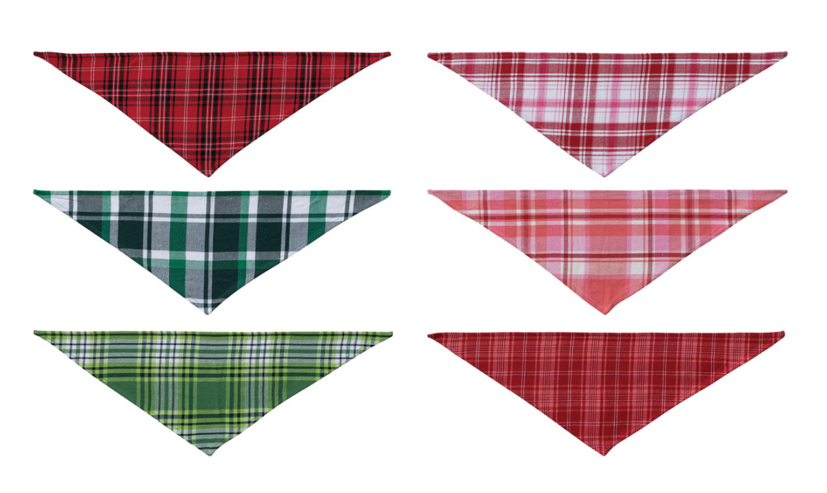 Plaid Flannel Dog Scarf - Single