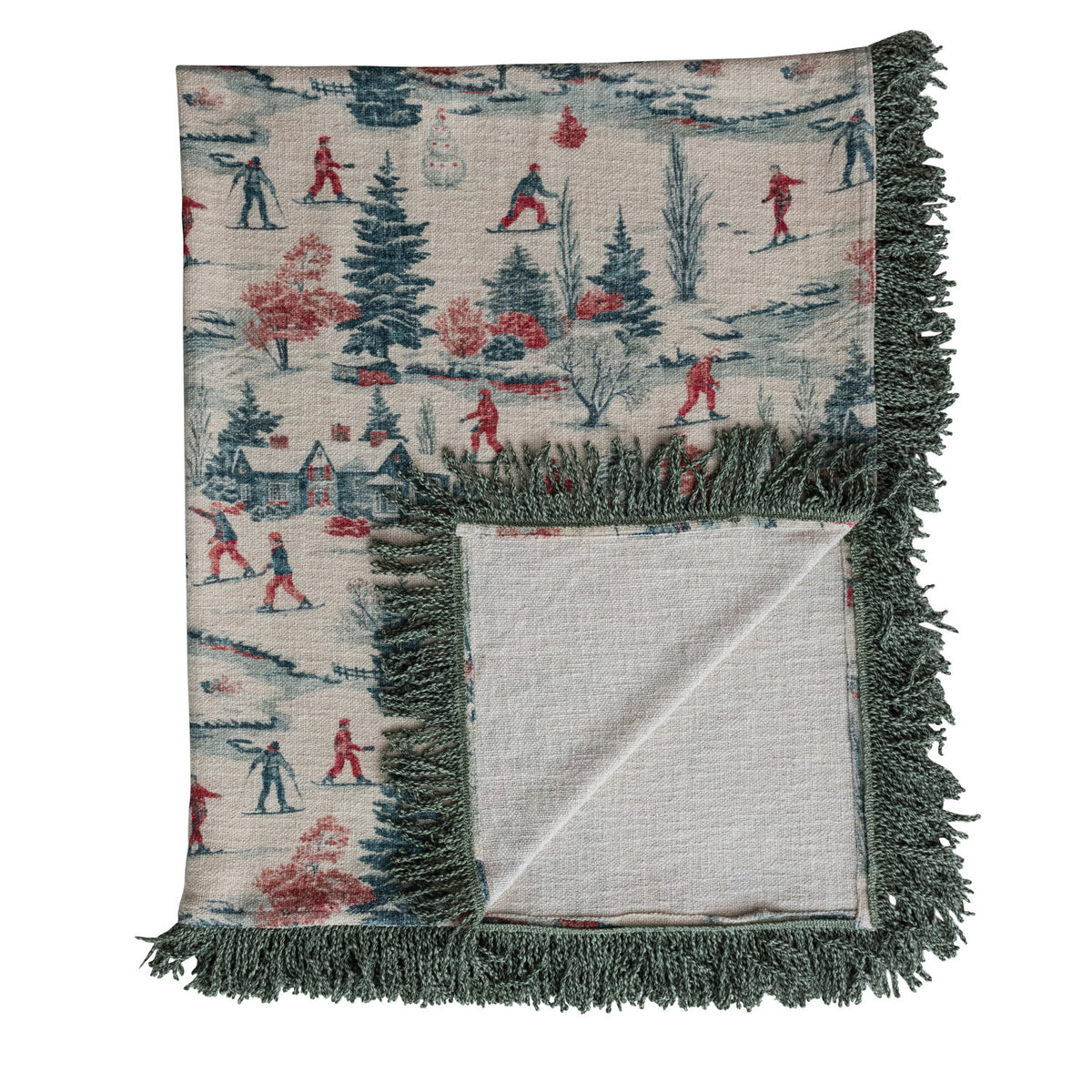 Vintage Ski Scene Blanket