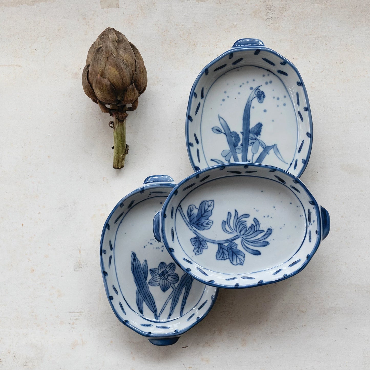Blue Floral Baker