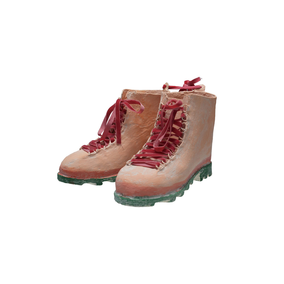Paper Mache Hiking Boots Decor