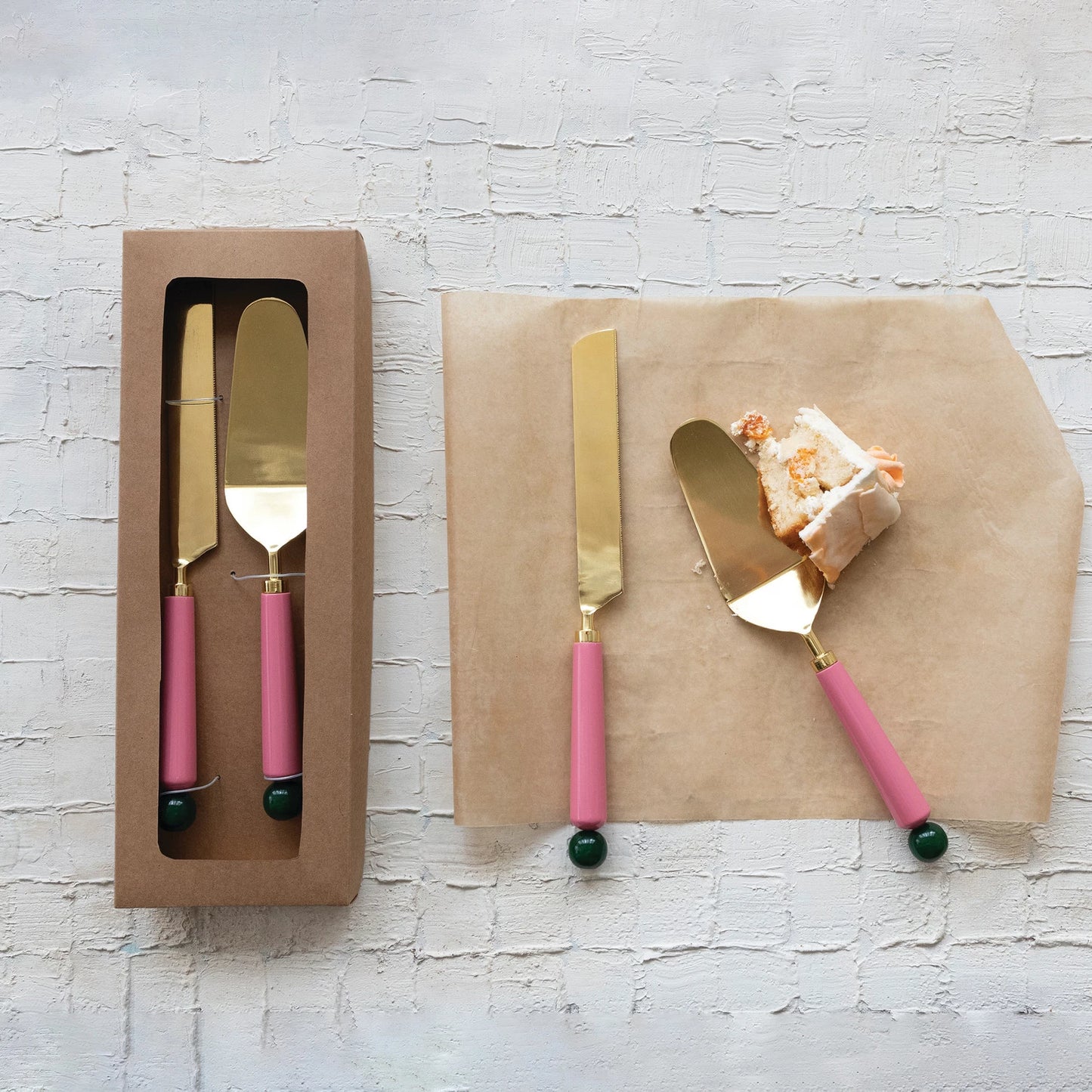 Pink Cake Servers