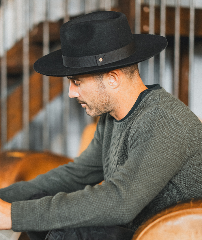 Bandit Wide Brim Fedora - Chestnut