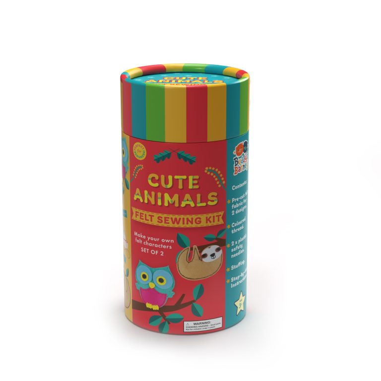 Felt Sewing Kit Tube: Cute Animals