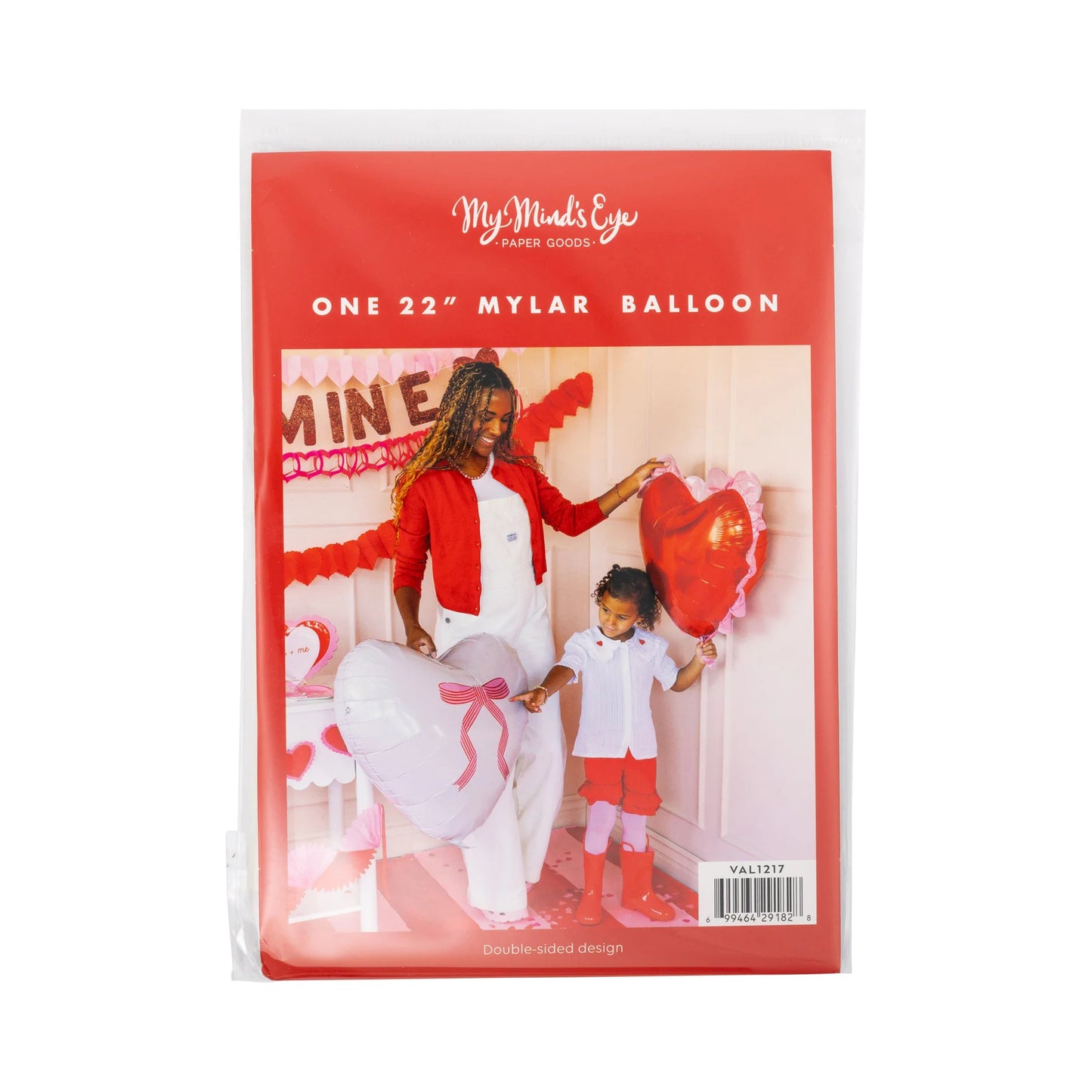Bow Heart Mylar Balloon