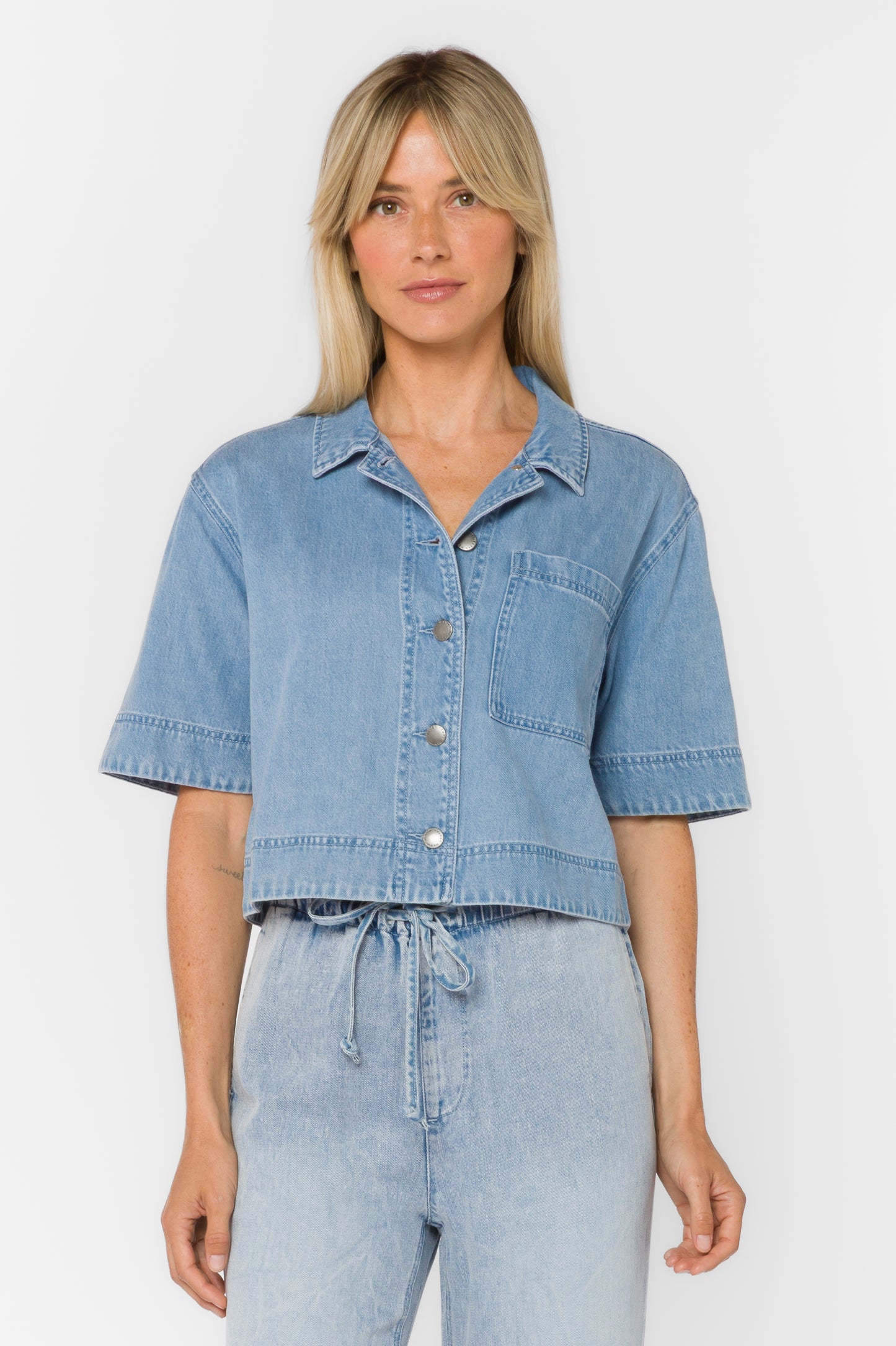 Heather Buttoned Top