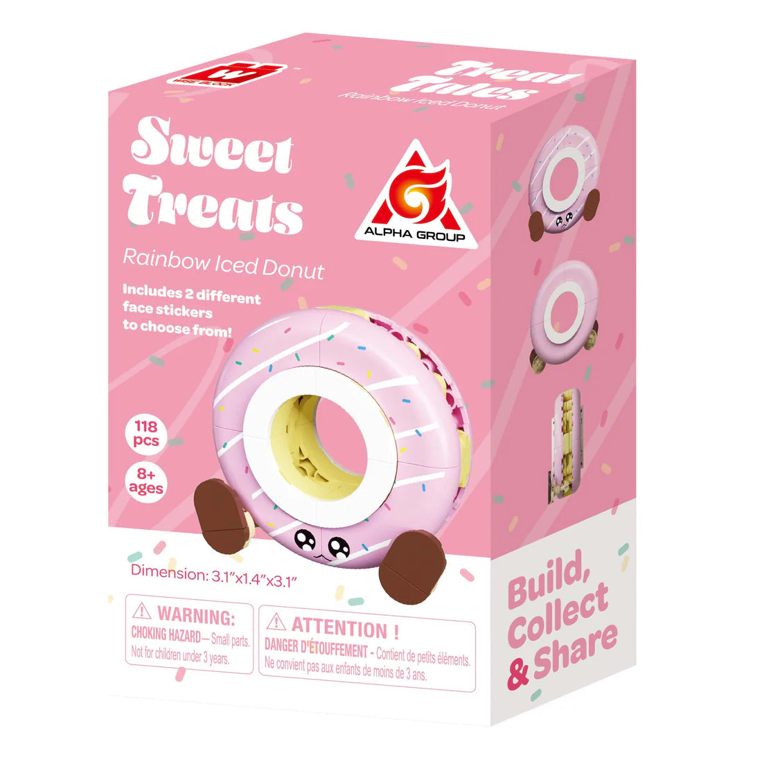 Rainbow Iced Donut Building Set