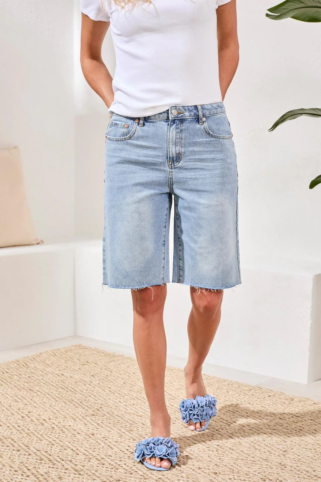 Brooke Wide Denim Shorts