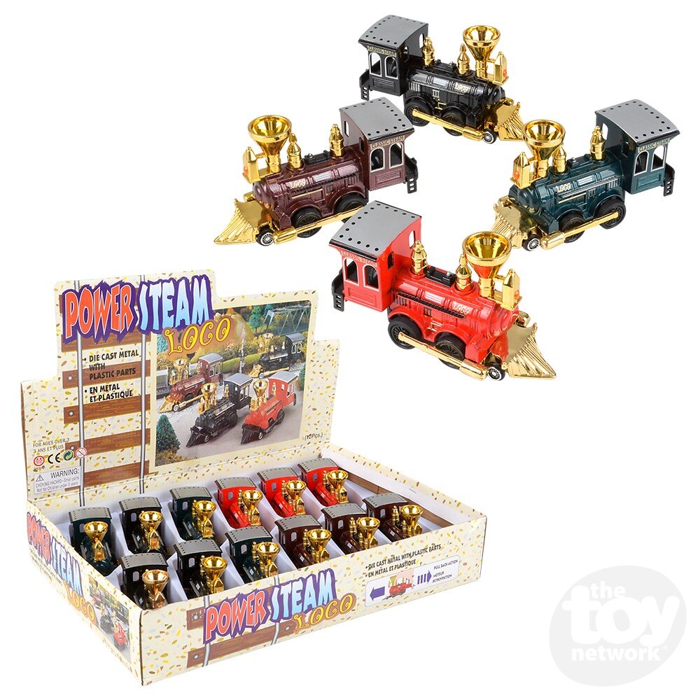 Die-Cast Pull Back Power Steam Locomotive