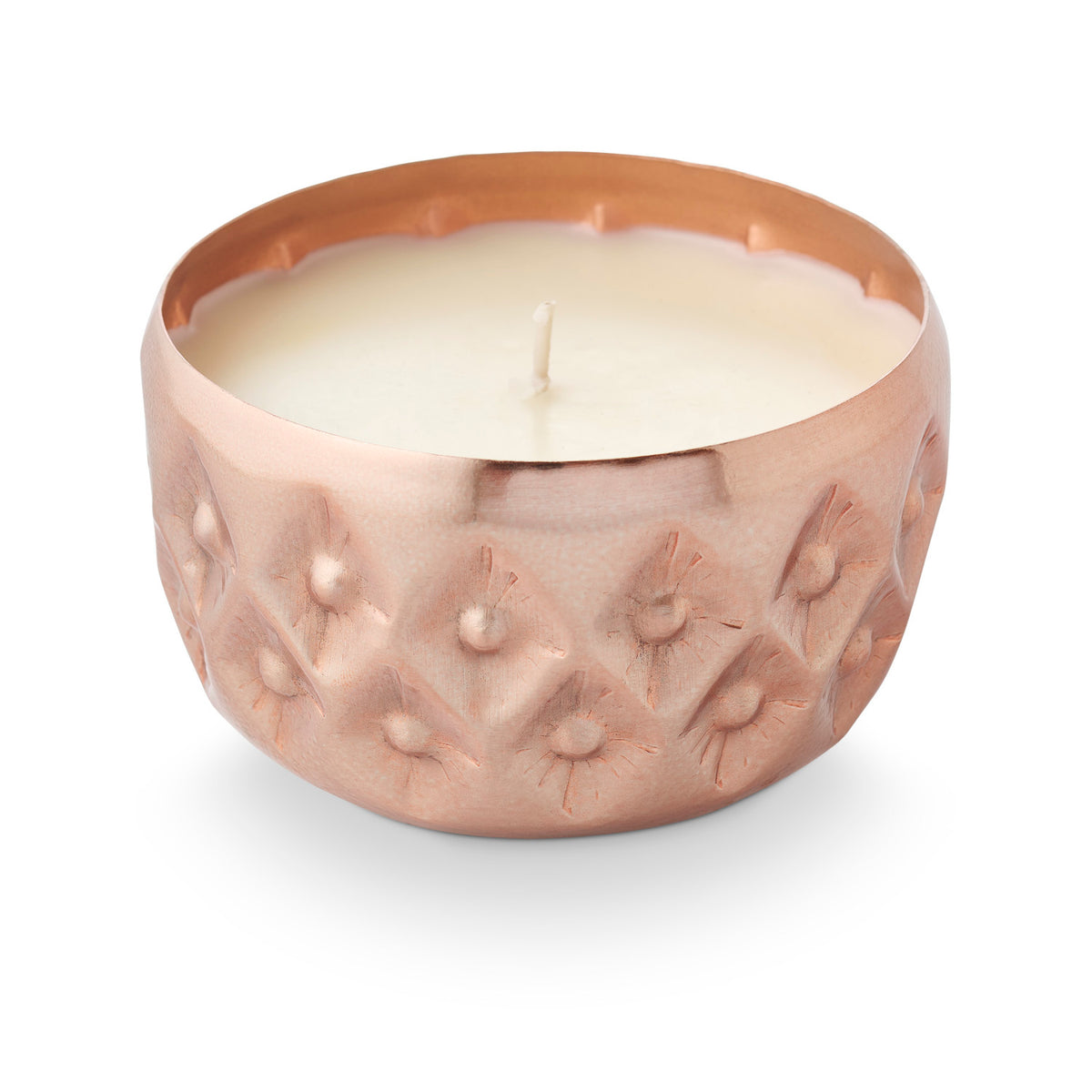Woodfire Pressed Metal Candle