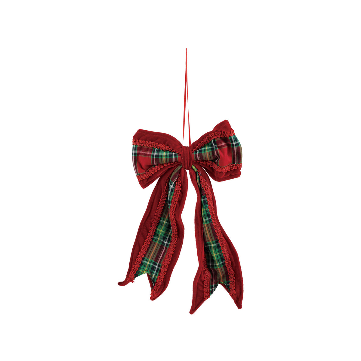 Plaid Velvet Bow Ornament