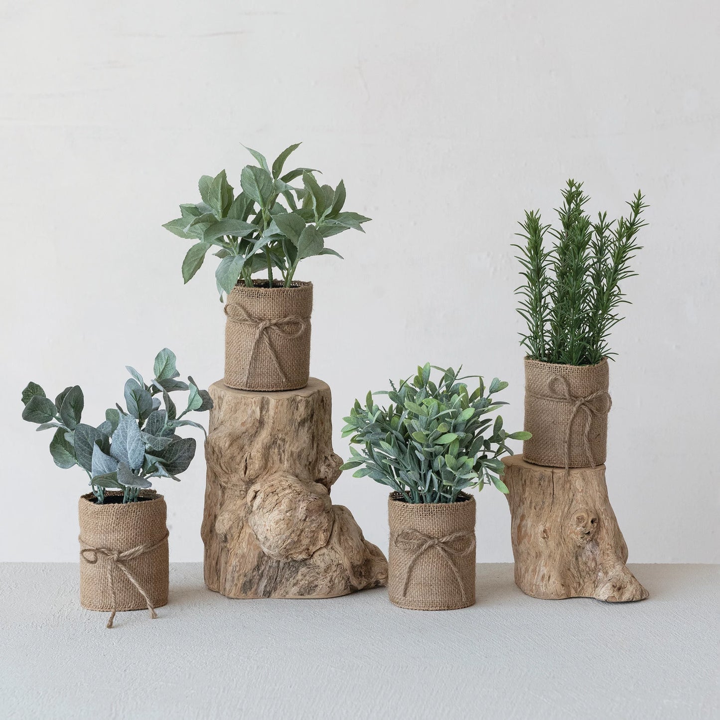 Faux Plant in Burlap Bag