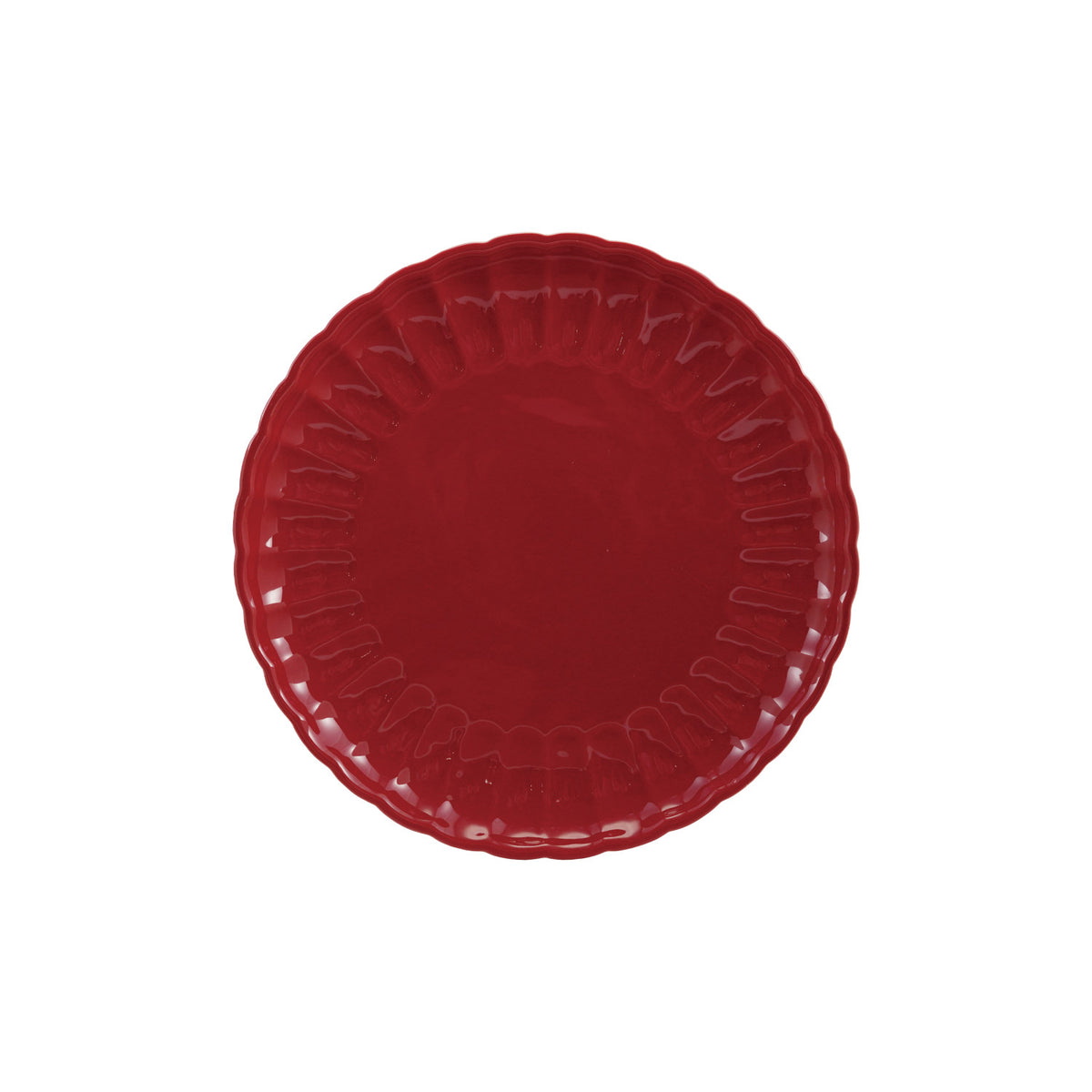 Red Fluted Plate - Large