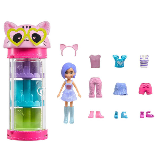 Polly Pocket Style Spinner Fashion Closet Playset Cat