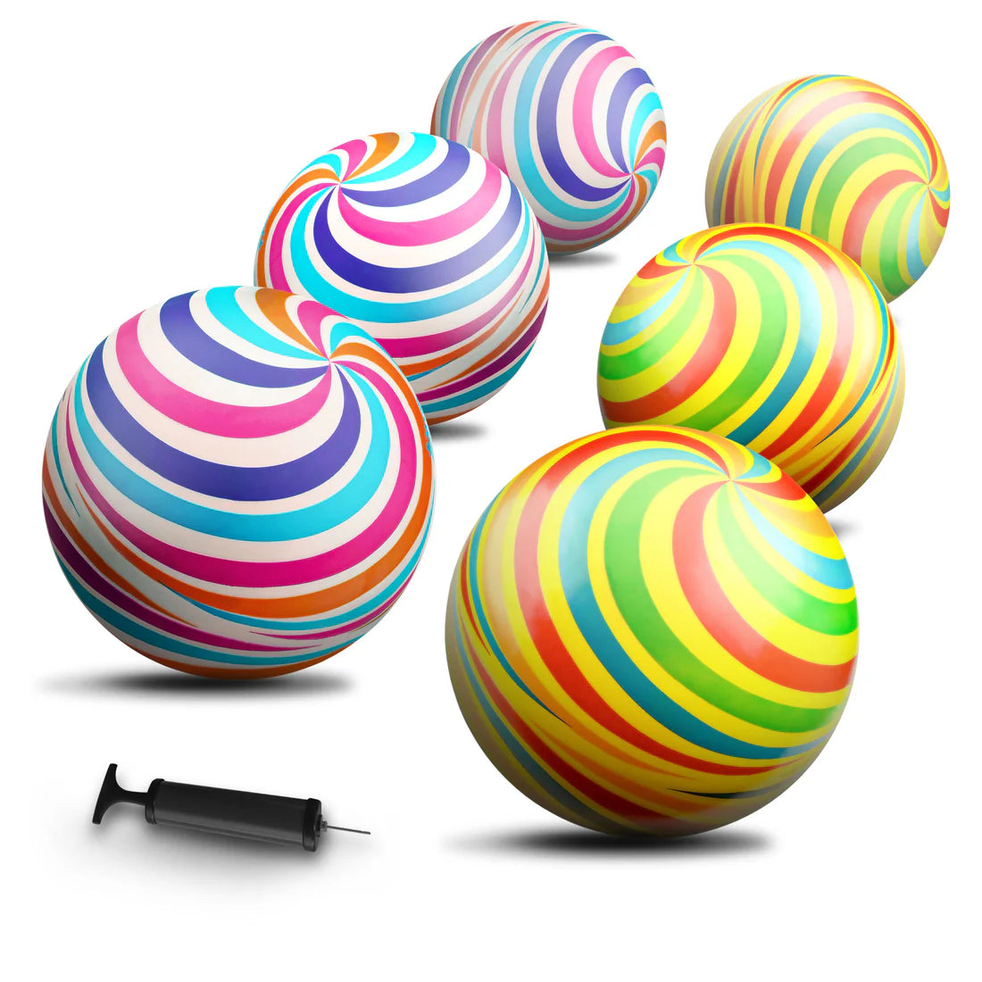 Rainbow Swirl Playground Ball 8.5"