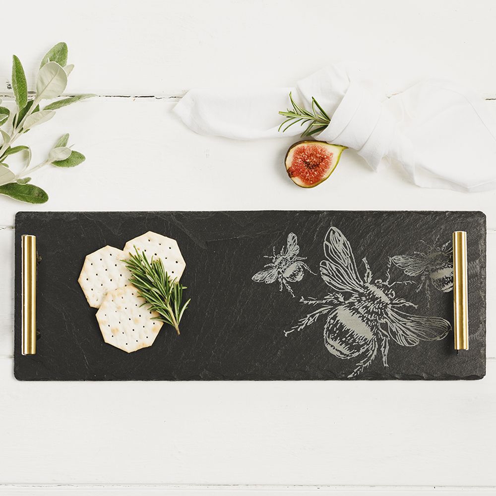 Small Slate Serving Tray - Bee