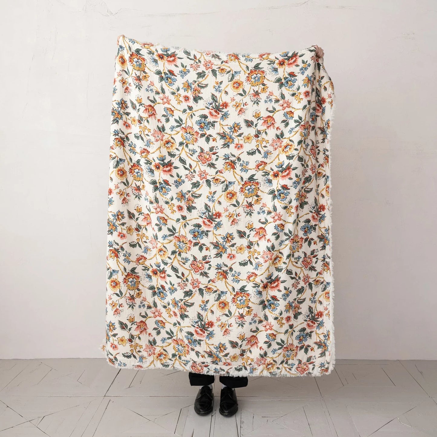 Rustic Floral Cotton Blanket