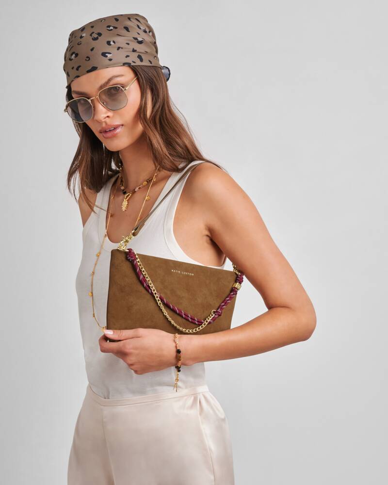 Cord Small Shoulder Bag - Caramel