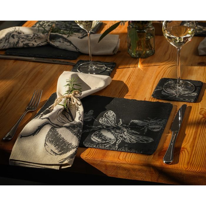 Slate Coaster Set - Bee