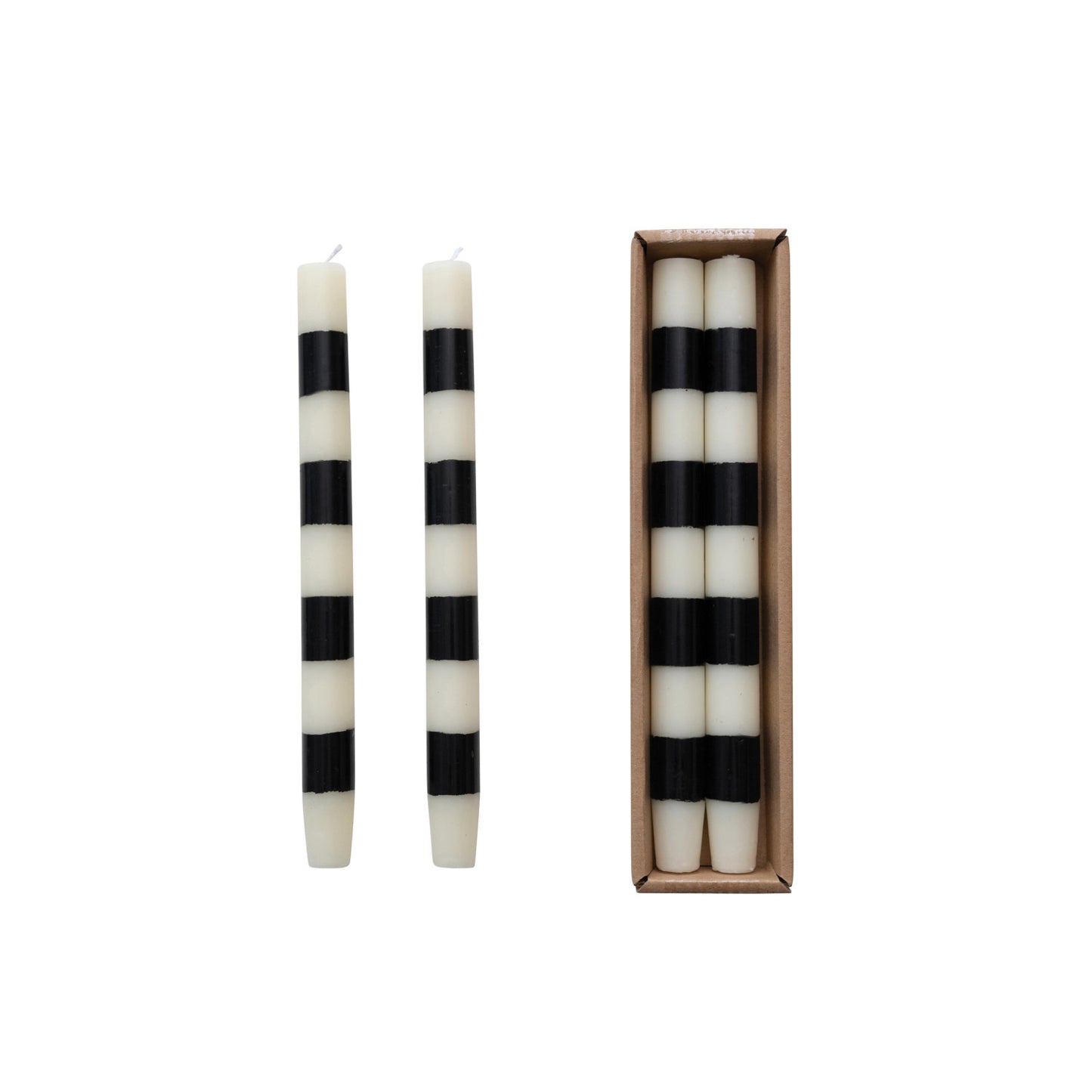 Black and White Taper Candles