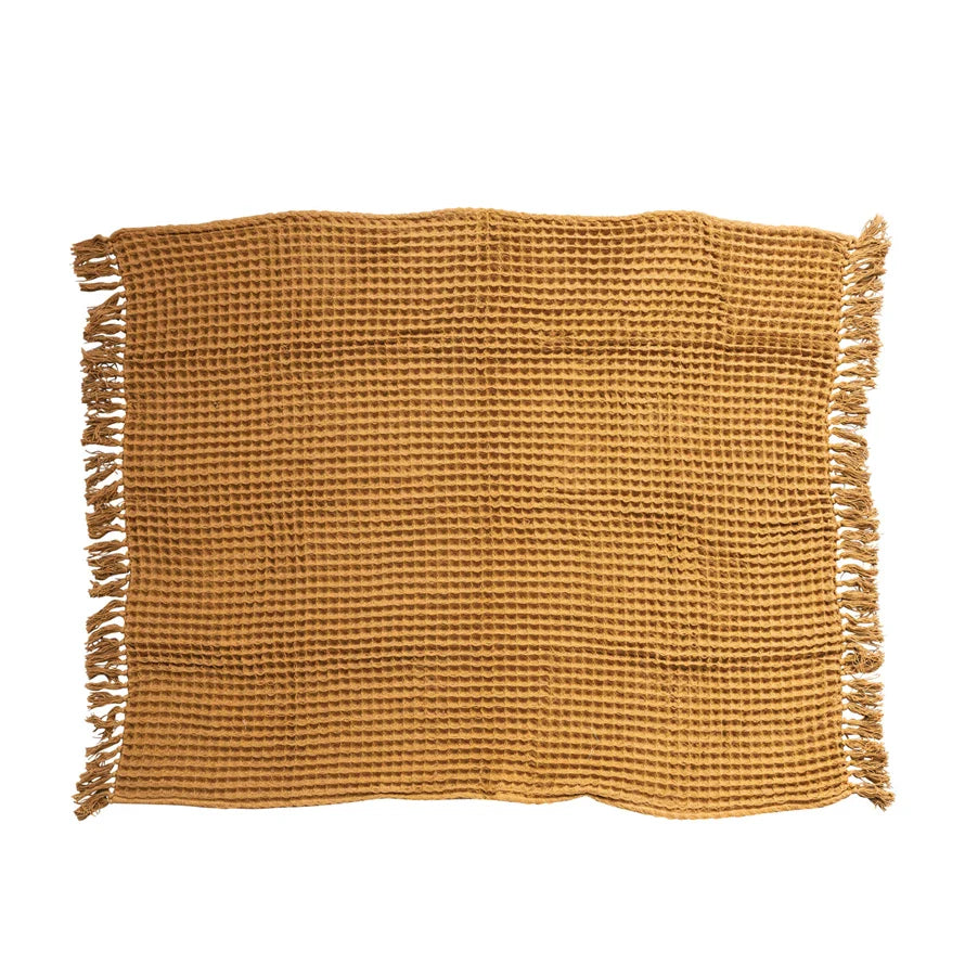 Yellow Throw with Fringe