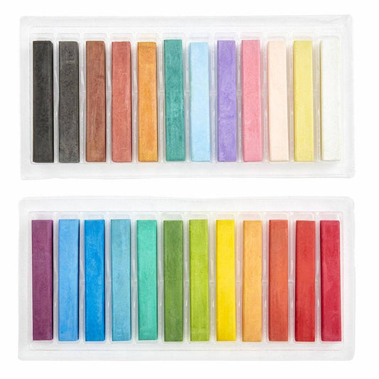 Zoom KINGART® Studio Colored Square Chalk Pastels, Set of 24 Unique Colors