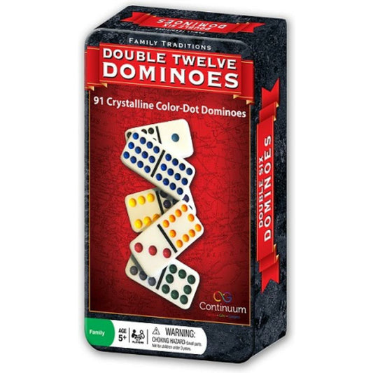 Family Traditions Double 12 Dominoes tin