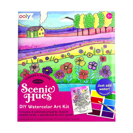 Scenic Hues D.I.Y. Watercolor Art Kit - Flowers & Gardens