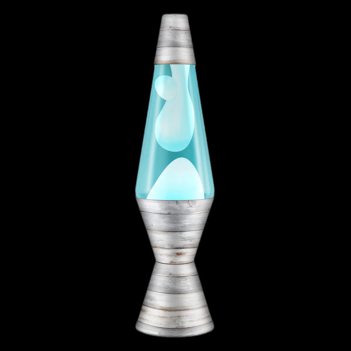 Lava Lamp - Reclaimed Wood White and Teal