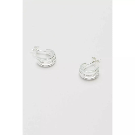Triple illusion Hoop Earrings - Silver