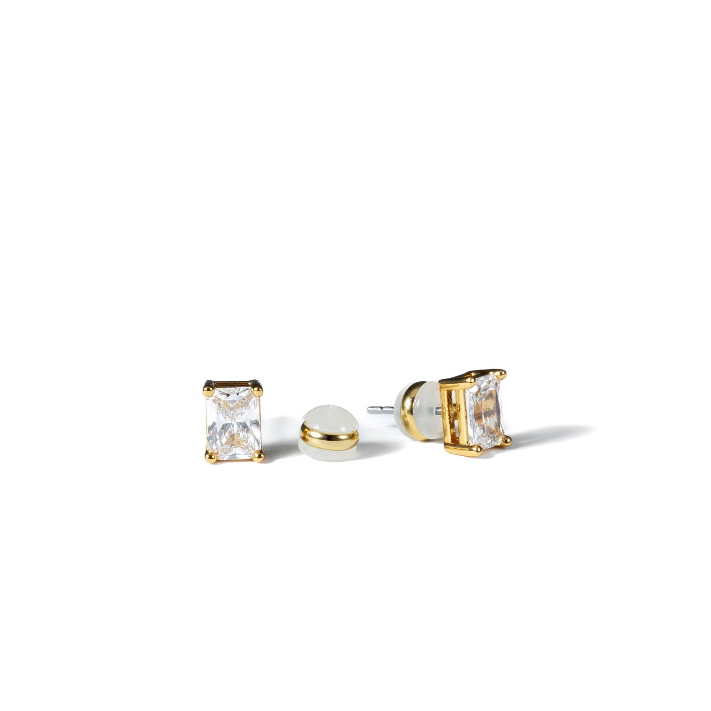 Gold Baguette Studs