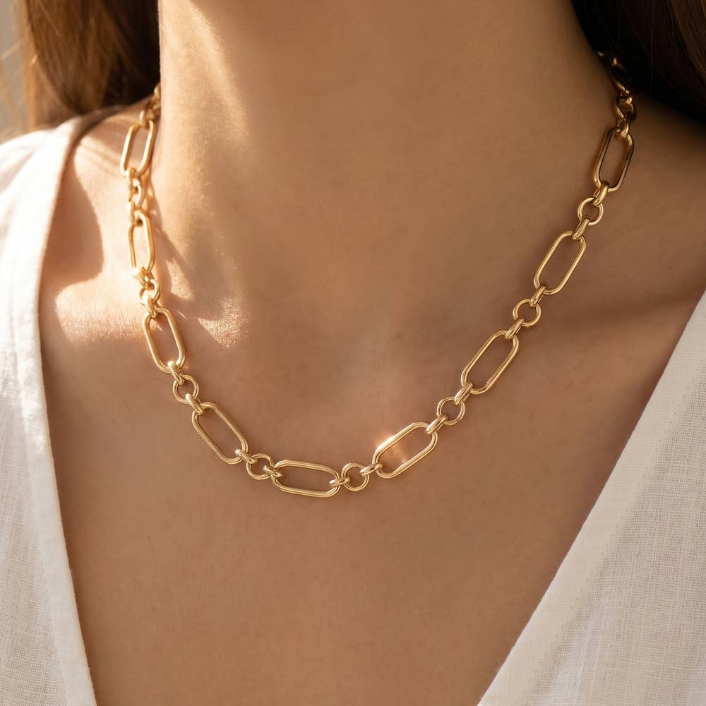 Paperclip Chain Necklace - Gold