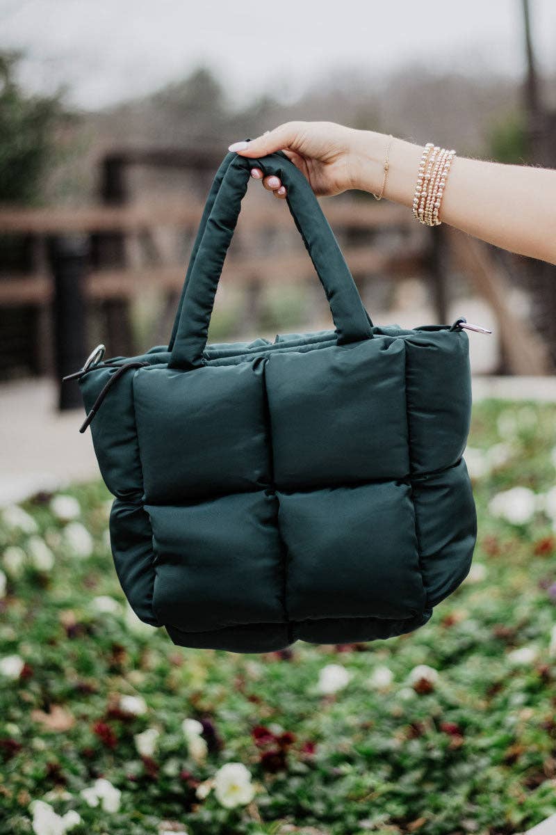 Mini Tote Handbag - Forest Green