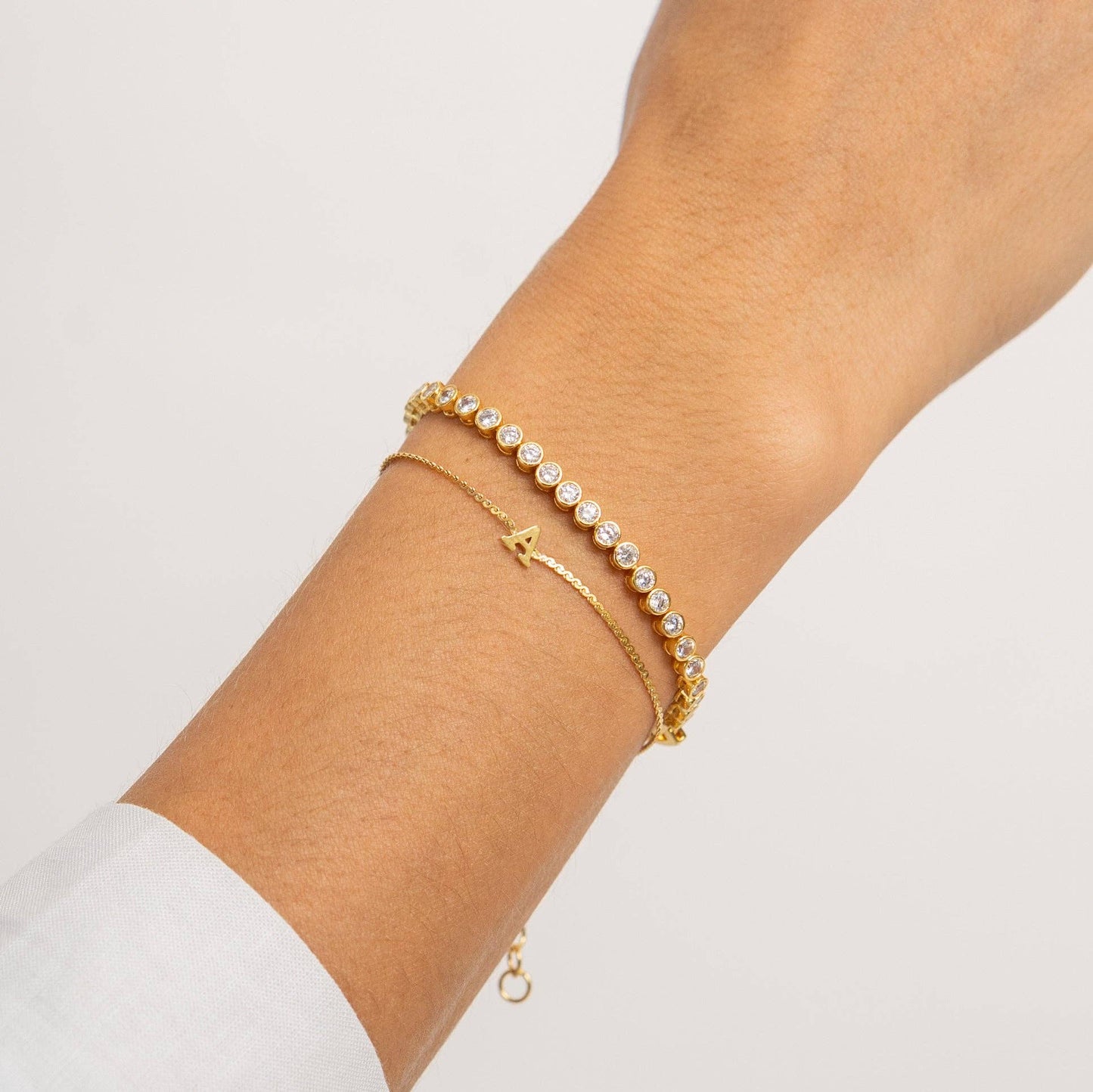 Gold Round Brilliant Tennis Bracelet