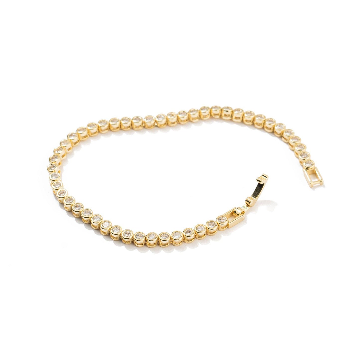 Gold Round Brilliant Tennis Bracelet