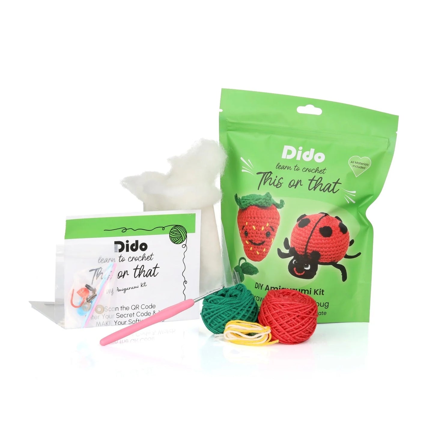 Crochet Kit - Strawberry or Ladybug