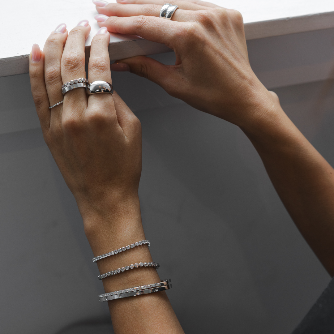 Silver Round Tennis Bracelet