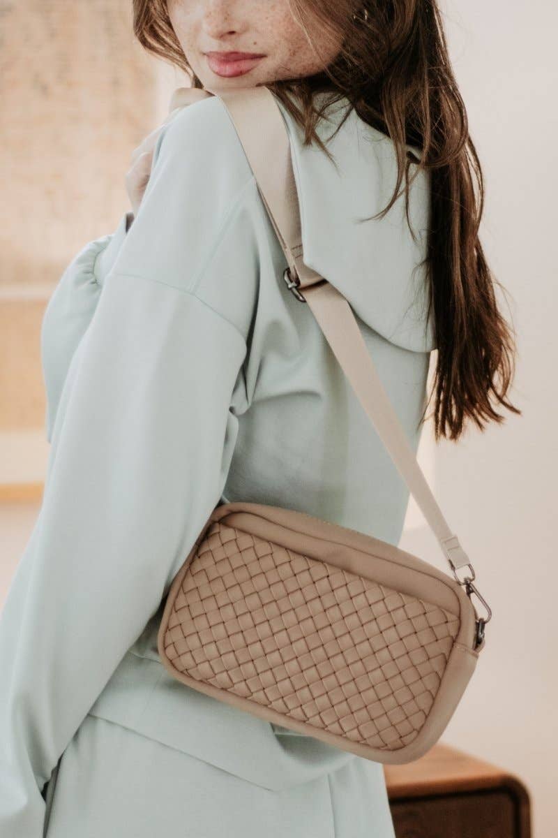 Woven Crossbody Bag - Brown