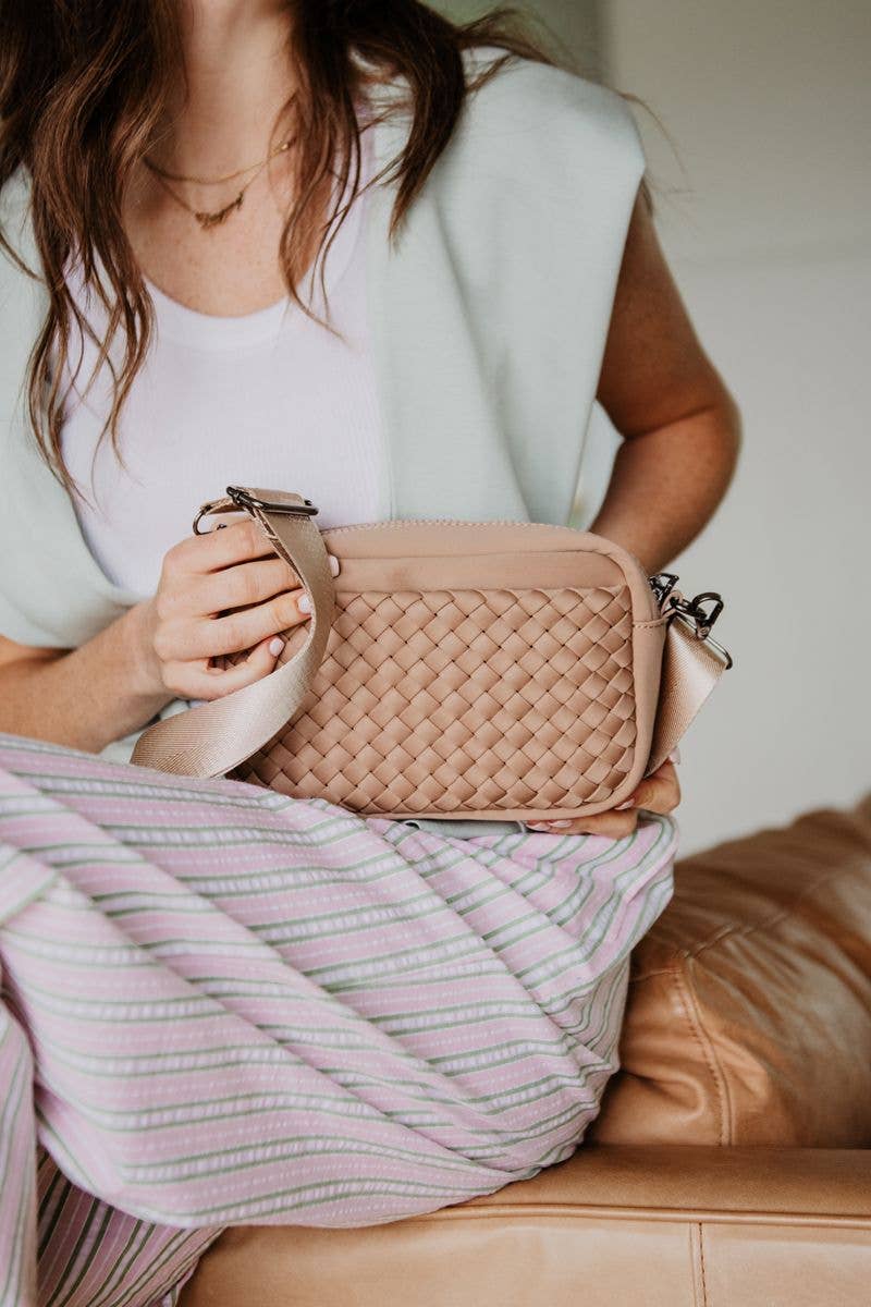 Woven Crossbody Bag - Brown