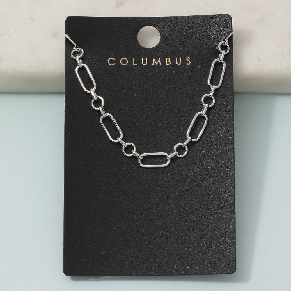 Paperclip Chain Necklace - Silver