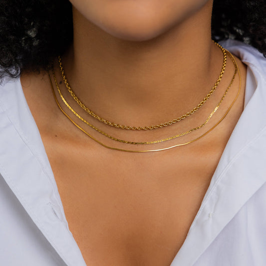 Waterproof Gold Layer Rope Necklace
