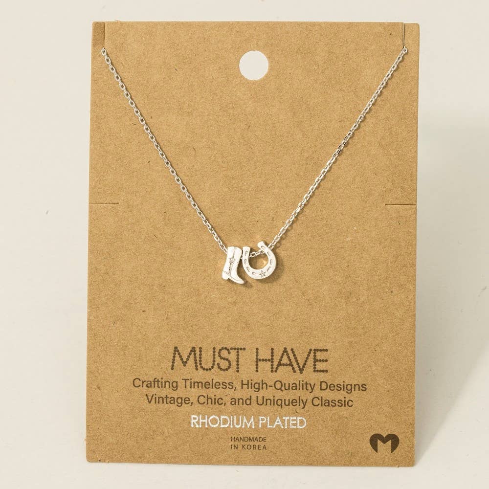 Western Charm Necklace - Silver