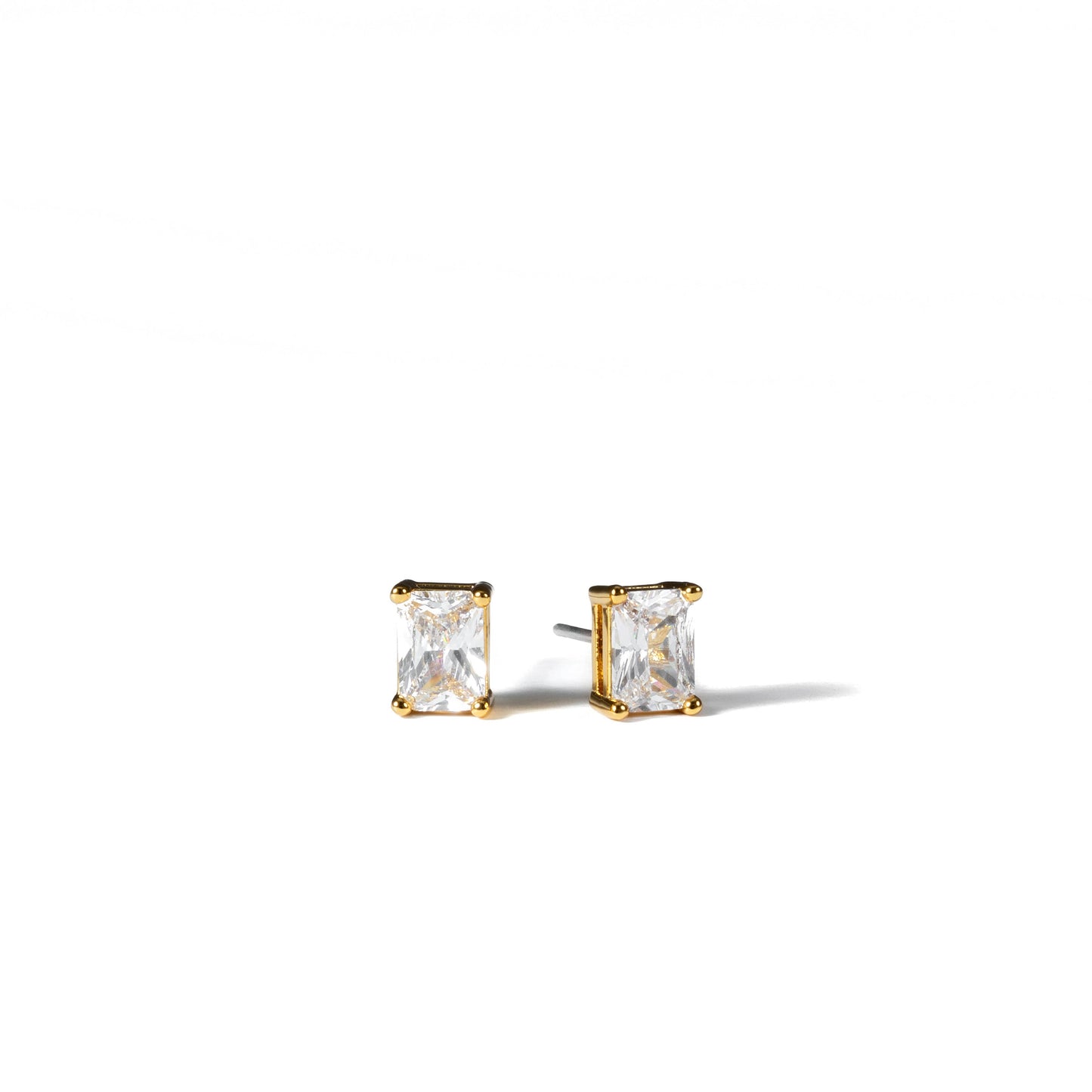 Gold Baguette Studs