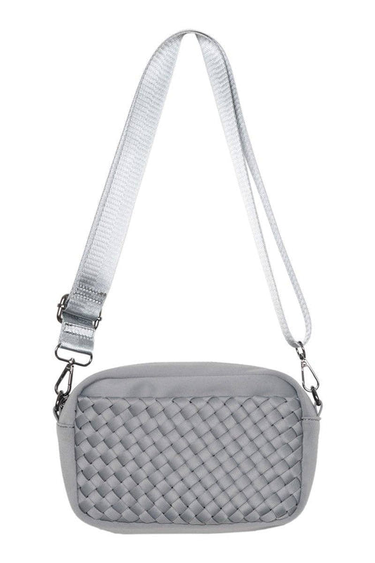Small Woven Crossbody Bag - Gray