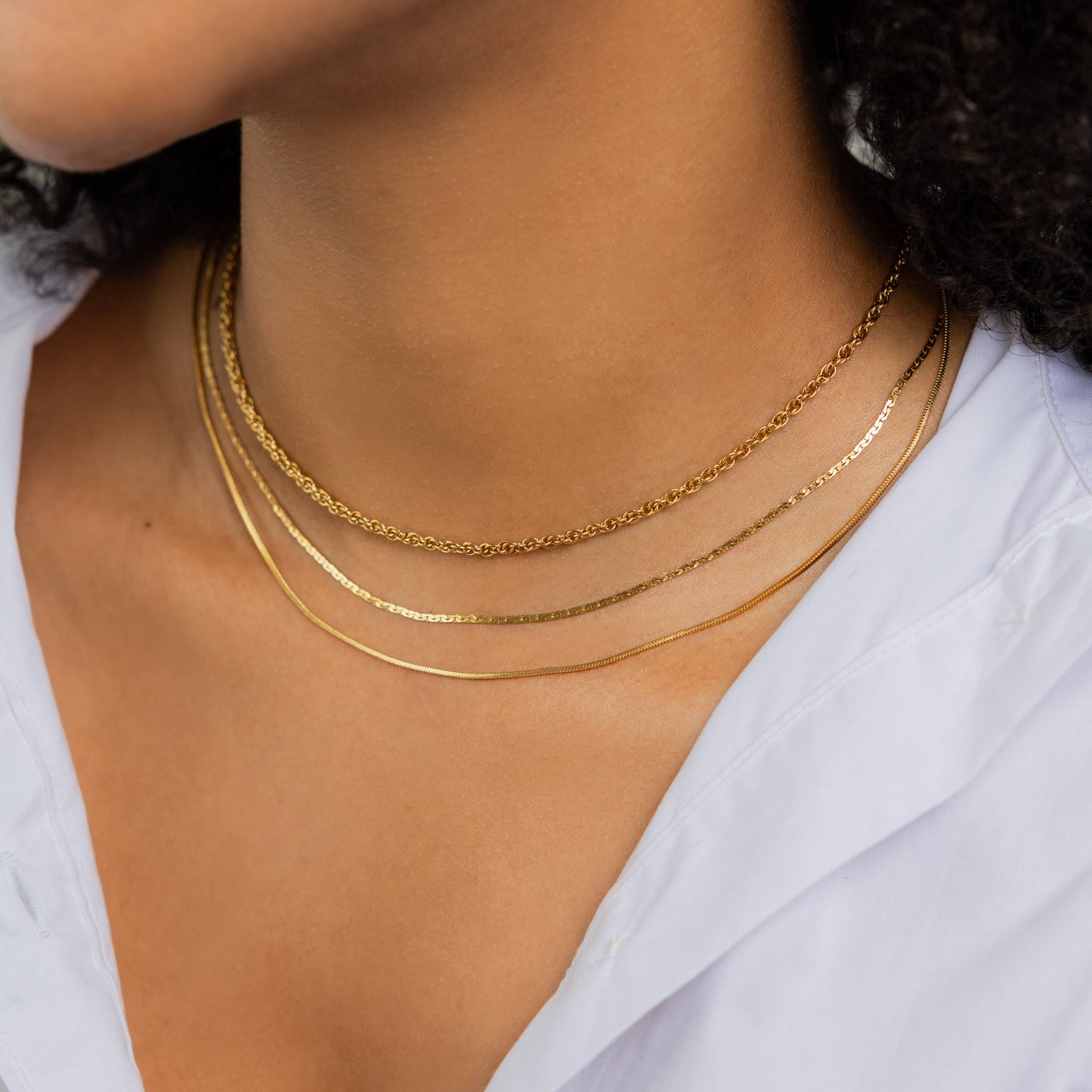 Waterproof Gold Layer Rope Necklace