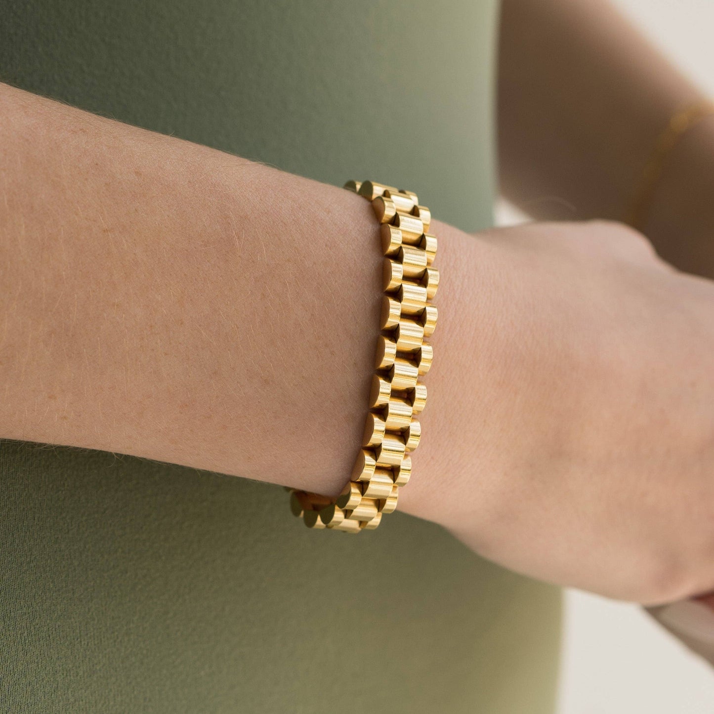 Waterproof Gold Watch Band Bracelet