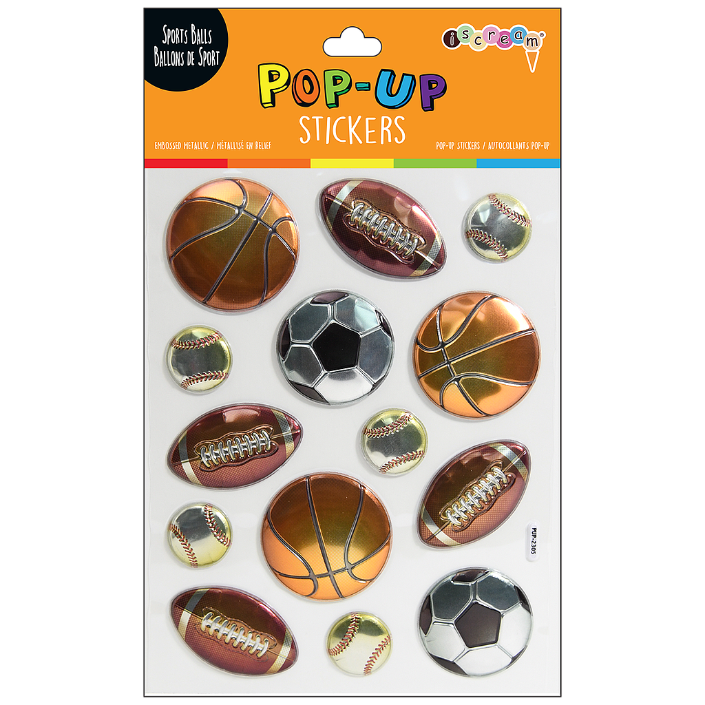 Sports Balls Pop-Up Stickers